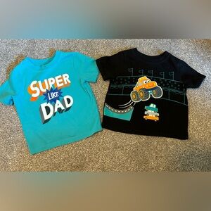 2 Garanimals t shirts Baby Boy 24m 24 month monster truck & Super like Dad